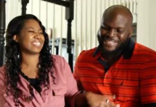 Derrick Lewis with his wife, April Davis