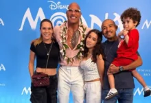 Jose Aldo and Family with Dwayne 'The Rock' Johnson at Moana Event