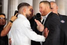 Ilia Topuria and Justin Gaethje Face off at UFC Freedom 250